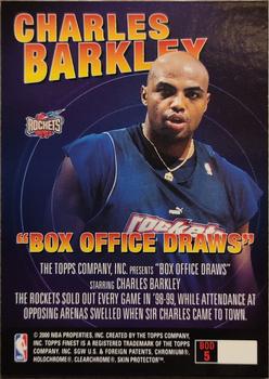 1999-00 Finest - Box Office Draws #BOD5 Charles Barkley Back