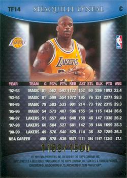 1999-00 Finest - Team Finest Blue #TF14 Shaquille O'Neal Back