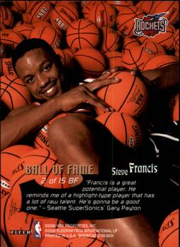1999-00 Flair Showcase - Ball of Fame #2 BF Steve Francis Back