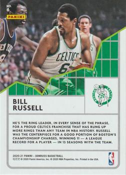 2020-21 Donruss - All Time League Leaders #6 Bill Russell Back