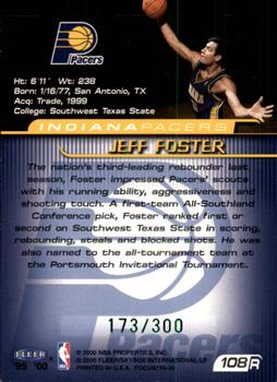 1999-00 Fleer Focus - Masterpiece Mania #108 Jeff Foster Back