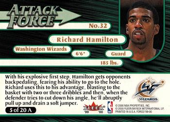 1999-00 Fleer Force - Attack Force #5 A Richard Hamilton Back
