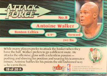 1999-00 Fleer Force - Attack Force #18 A Antoine Walker Back