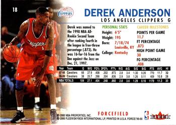 1999-00 Fleer Force - Forcefield #18 Derek Anderson Back