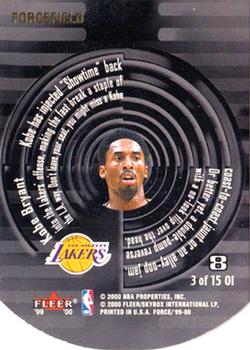 1999-00 Fleer Force - Operation Invasion Forcefield #3OI Kobe Bryant Back