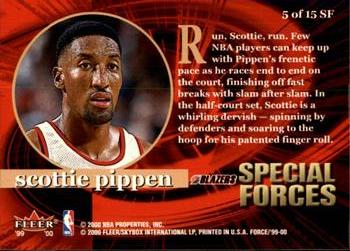 1999-00 Fleer Force - Special Forces #5SF Scottie Pippen Back