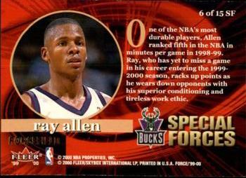 1999-00 Fleer Force - Special Forces Forcefield #6SF Ray Allen Back