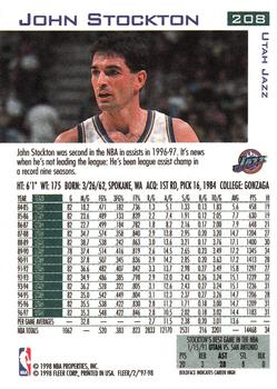 1997-98 Fleer #208 John Stockton Back