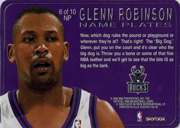 1999-00 Hoops - Name Plates #6NP Glenn Robinson Back