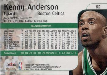 1999-00 SkyBox Impact #62 Kenny Anderson Back