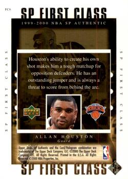 1999-00 SP Authentic - First Class #FC6 Allan Houston Back