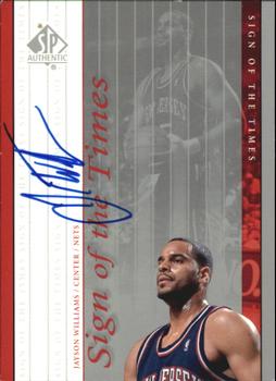 1999-00 SP Authentic - Sign of the Times #JY Jayson Williams Front