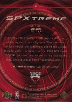 1999-00 SPx - SPxtreme #X1 Michael Jordan Back