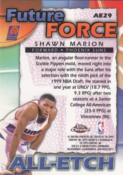 1999-00 Topps Chrome - All-Etch #AE29 Shawn Marion Back