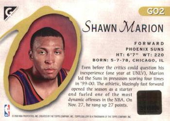 1999-00 Topps Gallery - Originals #GO2 Shawn Marion Back