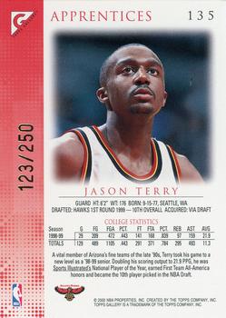 1999-00 Topps Gallery - Player's Private Issue #135 Jason Terry Back
