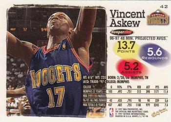 1997-98 Hoops #42 Vincent Askew Back