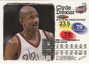 1997-98 Hoops #58 Clyde Drexler Back
