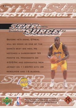 1999-00 Upper Deck - Star Surge #S9 Shaquille O'Neal Back