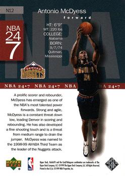 1999-00 Upper Deck HoloGrFX - NBA 24-7 #N12 Antonio McDyess Back