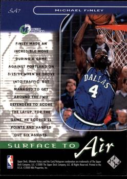 1999-00 Upper Deck Ultimate Victory - Surface to Air #SA7 Michael Finley Back