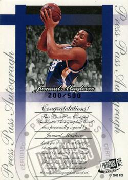 2000 Press Pass SE - Autographs Silver #NNO Jamaal Magloire Back