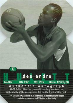 2000 SAGE HIT - Autographs Emerald Cut #A7 DeeAndre Hulett Back