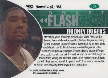 2000 SAGE HIT - Draft Flashbacks Emerald #D7 Rodney Rogers Back