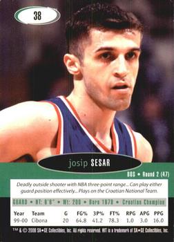 2000 SAGE HIT - NRG #38 Josip Sesar Back