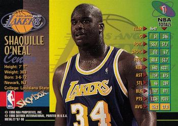 1997-98 Metal Universe Championship #1 Shaquille O'Neal Back