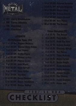 1997-98 Metal Universe Championship #100 Checklist Front