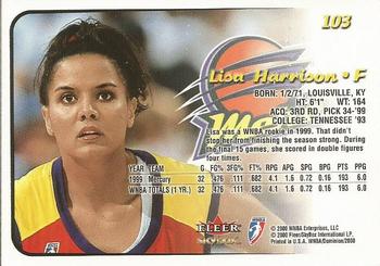 2000 SkyBox Dominion WNBA - Extra #103 Lisa Harrison Back