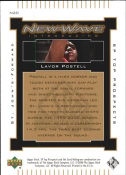 2000 SP Top Prospects - New Wave #N20 Lavor Postell Back