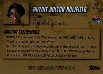 2000 Topps Team USA - Gold #17 Ruthie Bolton Back