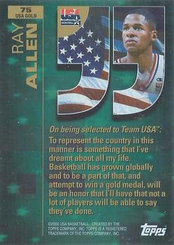 2000 Topps Team USA - Gold #75 Ray Allen Back