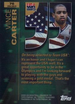 2000 Topps Team USA - Gold #76 Vince Carter Back