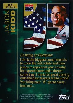 2000 Topps Team USA - Gold #81 Jason Kidd Back