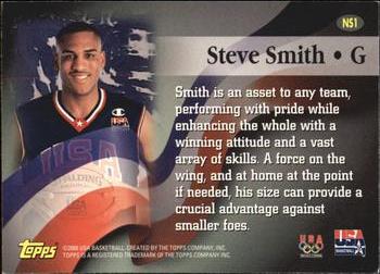 2000 Topps Team USA - National Spirit #NS1 Steve Smith Back