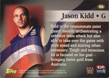 2000 Topps Team USA - National Spirit #NS6 Jason Kidd Back