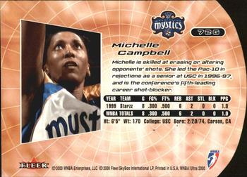 2000 Ultra WNBA - Gold Medallion #72G Michelle Campbell Back