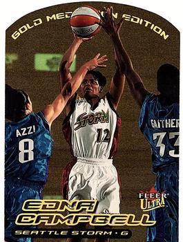 2000 Ultra WNBA - Gold Medallion #102G Edna Campbell Front