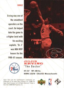 1999-00 Upper Deck Legends - History's Heroes #HH2 Julius Erving Back