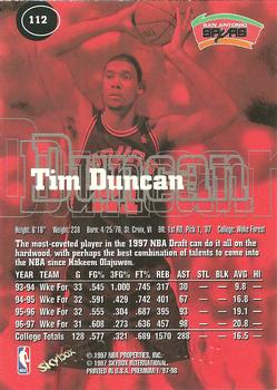 1997-98 SkyBox Premium #112 Tim Duncan Back