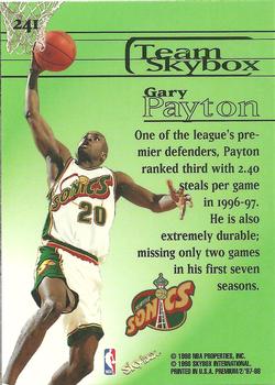 1997-98 SkyBox Premium #241 Gary Payton Back