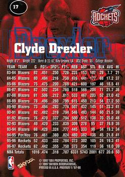 1997-98 SkyBox Premium #17 Clyde Drexler Back