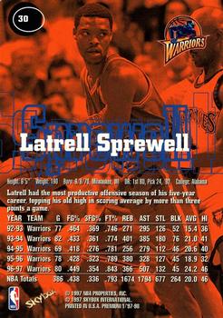 1997-98 SkyBox Premium #30 Latrell Sprewell Back