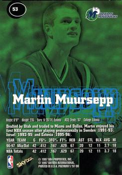 1997-98 SkyBox Premium #53 Martin Muursepp Back