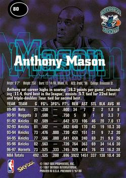 1997-98 SkyBox Premium #80 Anthony Mason Back
