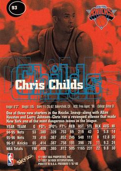 1997-98 SkyBox Premium #93 Chris Childs Back