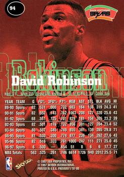 1997-98 SkyBox Premium #94 David Robinson Back